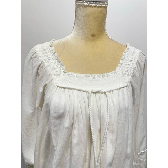 Apiece Apart Tewa Square Neck Tassel Tunic Mini Dress in Cream Color Size 4 - Picture 10 of 13